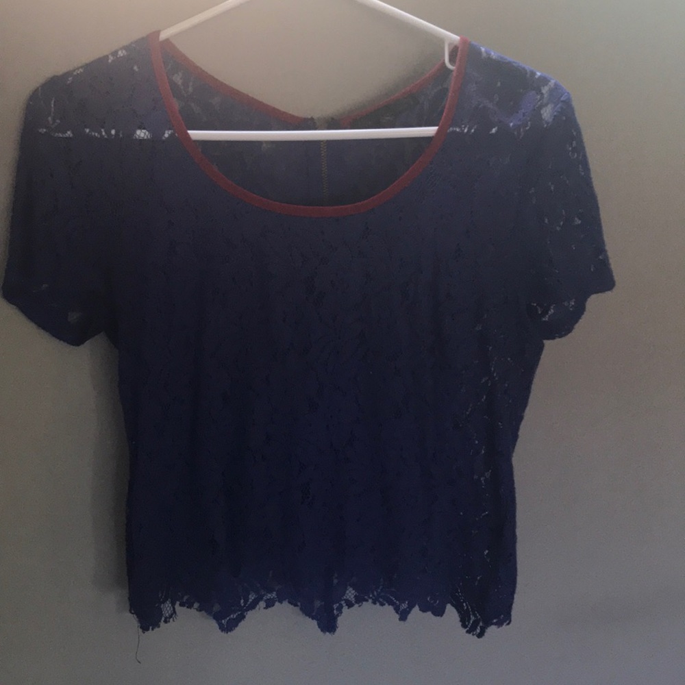 Purple Luca Couture Lacy Crop Top